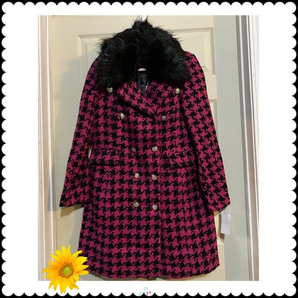 Jessica Simpson Women's Houndstooth Peacoat - Picture 4 of 4
